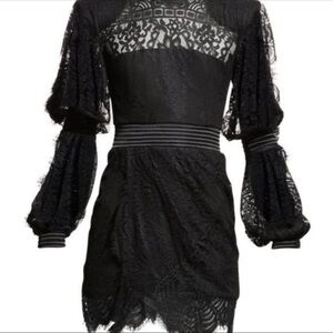 Zhivago Black Lace Long Sleeve Dress